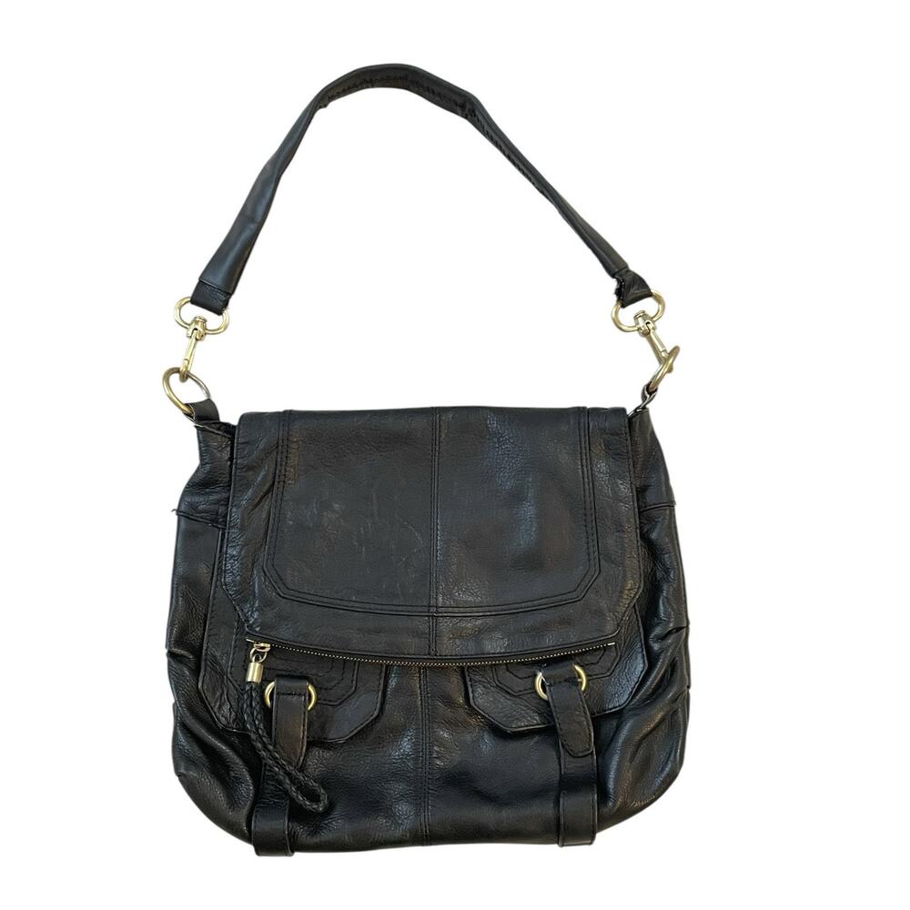 The Sak Leather Holbo‎ Bag Black Boho Shoulder Handbag Earthy Granola Indie